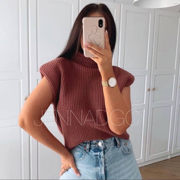NWT Zara shoulder pad knit top - Picture 15 of 16